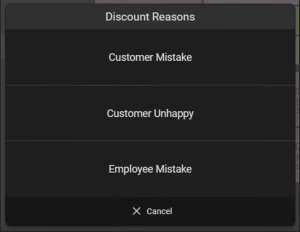 discount reasons