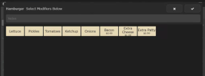 selected modifiers below