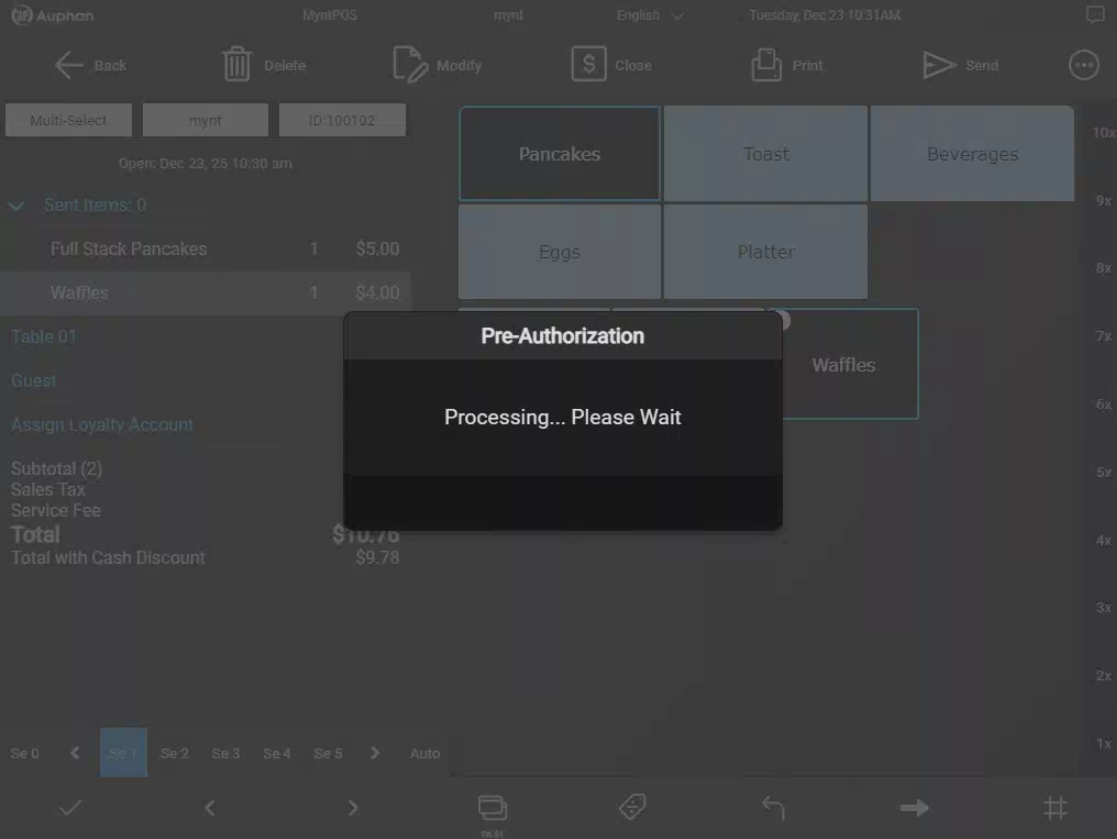 Mynt Preauthorization – Processing Prompt Mynt POS preauthorization processing prompt